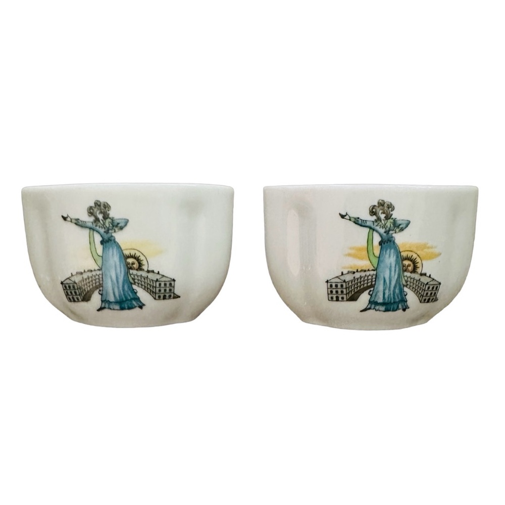 SYRACUSE Vintage 1997 Porcelain Pump Room Open Sugar Teabag Holder (lot of 2)